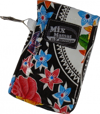 MixMamas GSM hoesje Zwart gebloemd